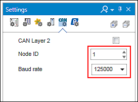 Adapting “Node ID” and Baud Rate