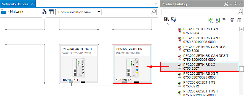 Device Replace in the Graphic Network View