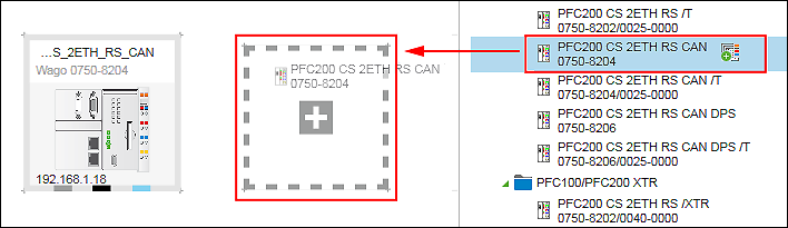 Dragging Devices to the Network View