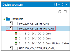 Open Device Detail View via Device Structure