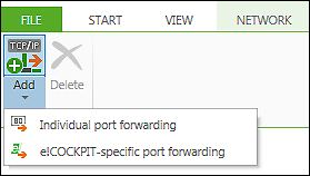 “PORT FORWARDING” Tab of the Menu Ribbon