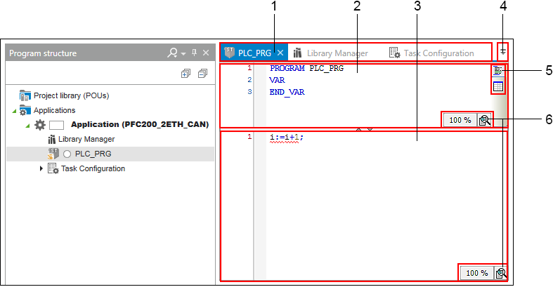 Elements of the Program Editor