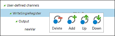 Modbus Communication Channels Context Menu