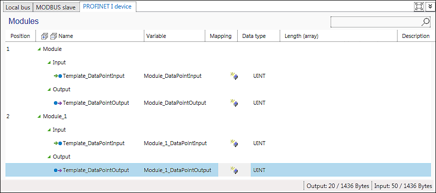 “PROFINET I-Device” Tab