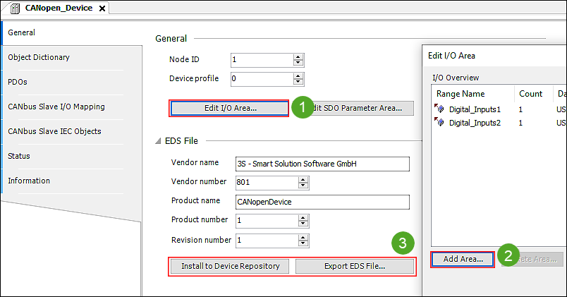 Exporting an EDS File or Installing It Directly in the Device Repository