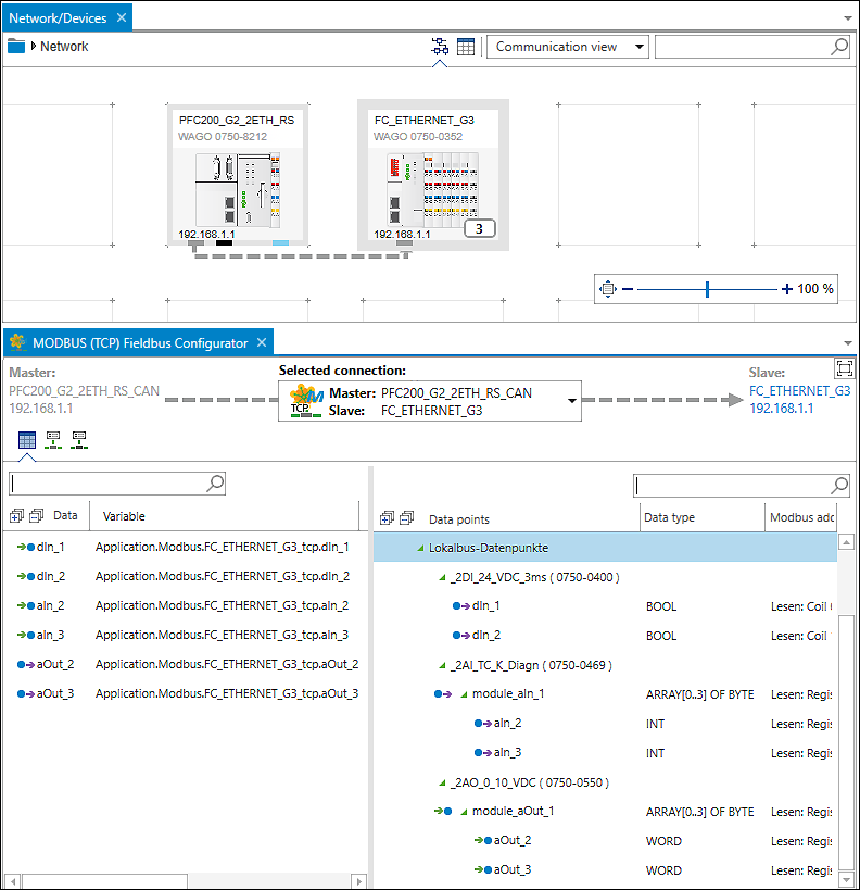 Modbus Project in e!COCKPIT