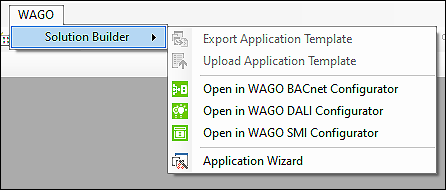 “WAGO Solution Builder” Add-on in the “WAGO” tab